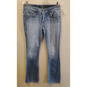 Dylan & George Distressed Low Boot Cut Jeans Size 27 Tall (29x35) 7.5" Rise